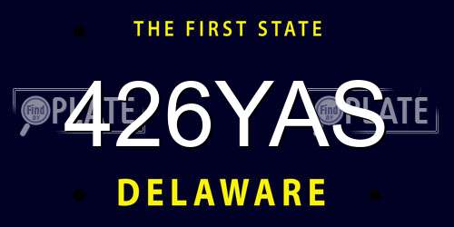426YAS Delaware License Plate