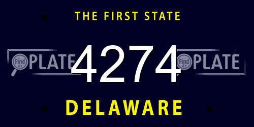 4274 Delaware License Plate