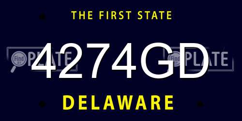 4274GD Delaware License Plate
