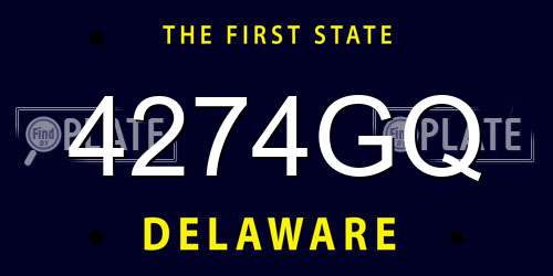 4274GQ Delaware License Plate