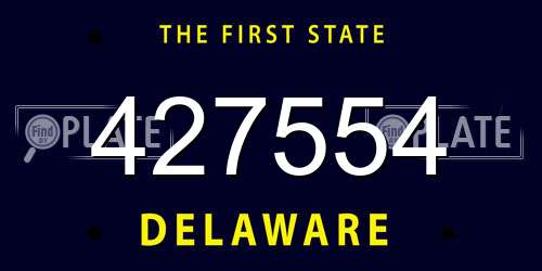 427554 Delaware License Plate
