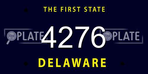 4276 Delaware License Plate