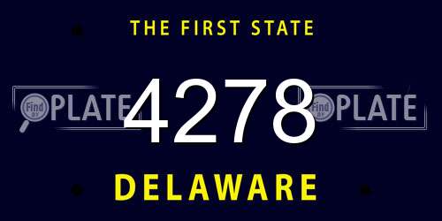 4278 Delaware License Plate