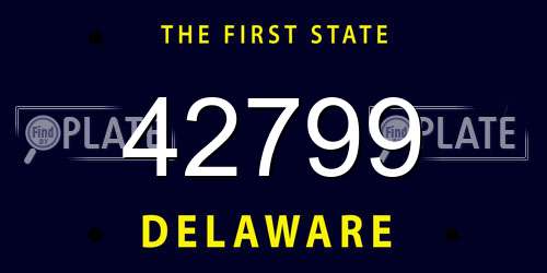 42799 Delaware License Plate