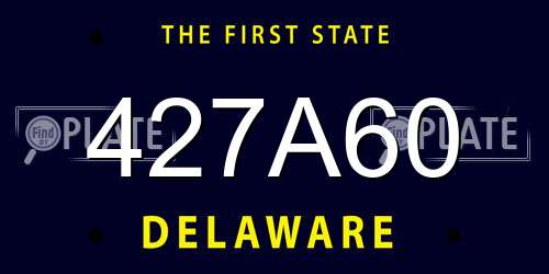 427A60 Delaware License Plate