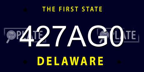 427AG0 Delaware License Plate