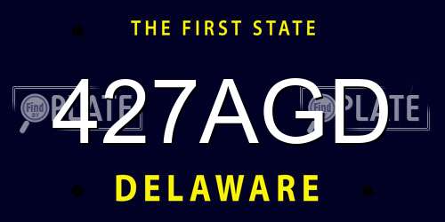 427AGD Delaware License Plate