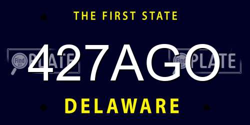 427AGO Delaware License Plate