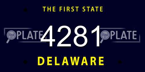 4281 Delaware License Plate