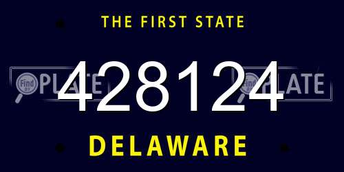 428124 Delaware License Plate
