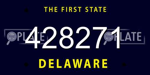 428271 Delaware License Plate