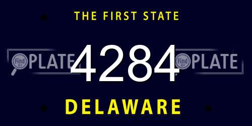 4284 Delaware License Plate