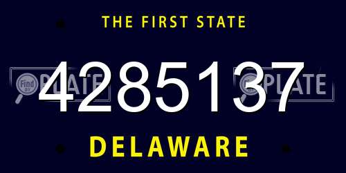 4285137 Delaware License Plate