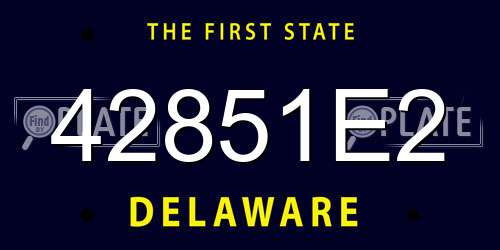 42851E2 Delaware License Plate