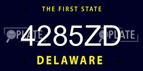 4285ZD Delaware License Plate