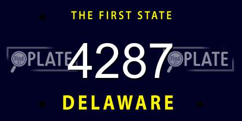 4287 Delaware License Plate