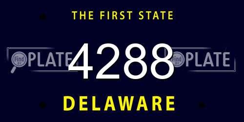 4288 Delaware License Plate