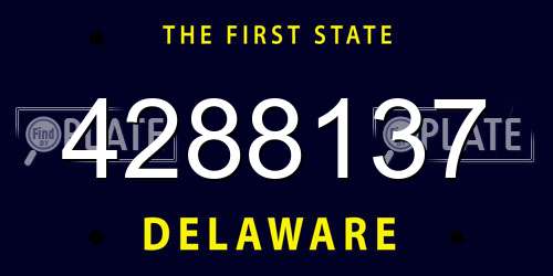 4288137 Delaware License Plate