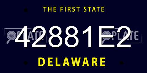 42881E2 Delaware License Plate