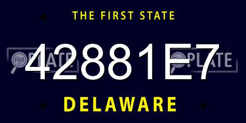 42881E7 Delaware License Plate