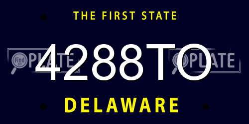 4288TO Delaware License Plate
