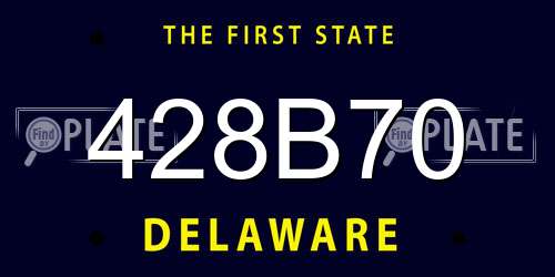 428B70 Delaware License Plate