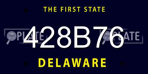 428B76 Delaware License Plate