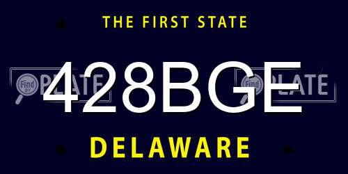 428BGE Delaware License Plate