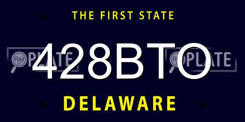 428BTO Delaware License Plate