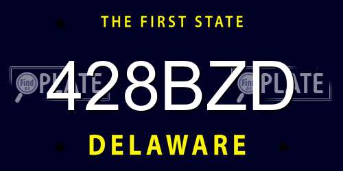 428BZD Delaware License Plate