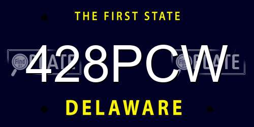 428PCW Delaware License Plate