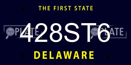 428ST6 Delaware License Plate