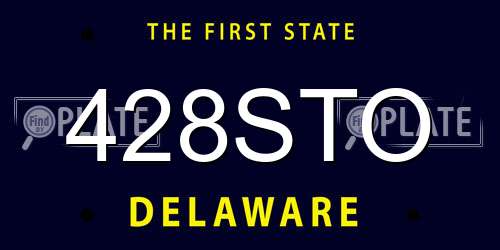 428STO Delaware License Plate