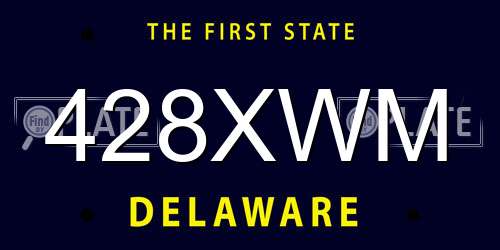 428XWM Delaware License Plate