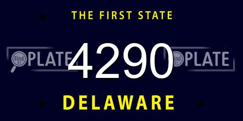 4290 Delaware License Plate