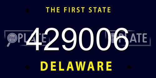 429006 Delaware License Plate