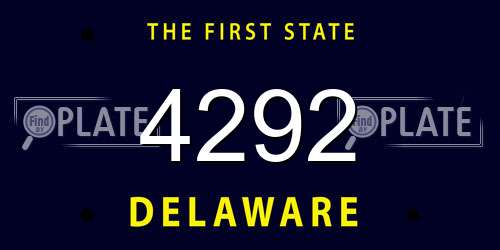 4292 Delaware License Plate