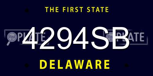 4294SB Delaware License Plate