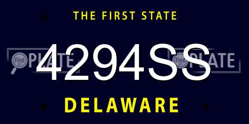 4294SS Delaware License Plate