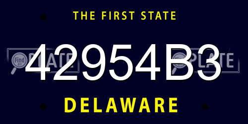 42954B3 Delaware License Plate