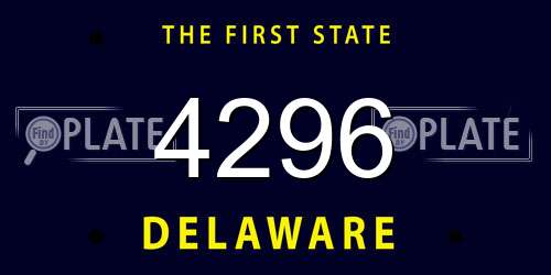 4296 Delaware License Plate