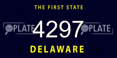 4297 Delaware License Plate