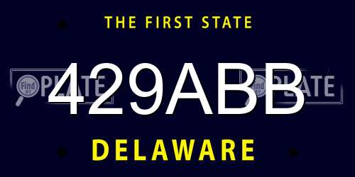 429ABB Delaware License Plate