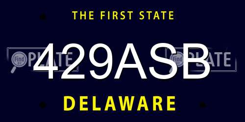 429ASB Delaware License Plate