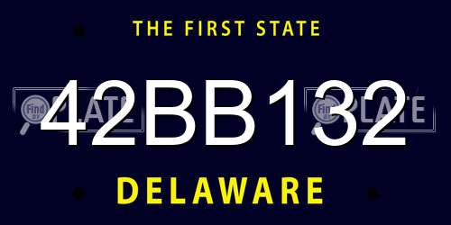 42BB132 Delaware License Plate