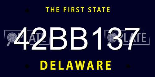 42BB137 Delaware License Plate