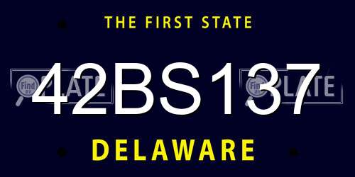 42BS137 Delaware License Plate