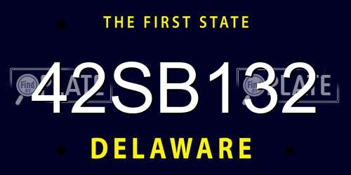 42SB132 Delaware License Plate