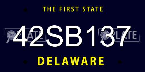 42SB137 Delaware License Plate