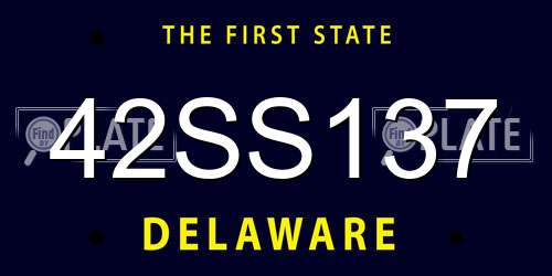 42SS137 Delaware License Plate